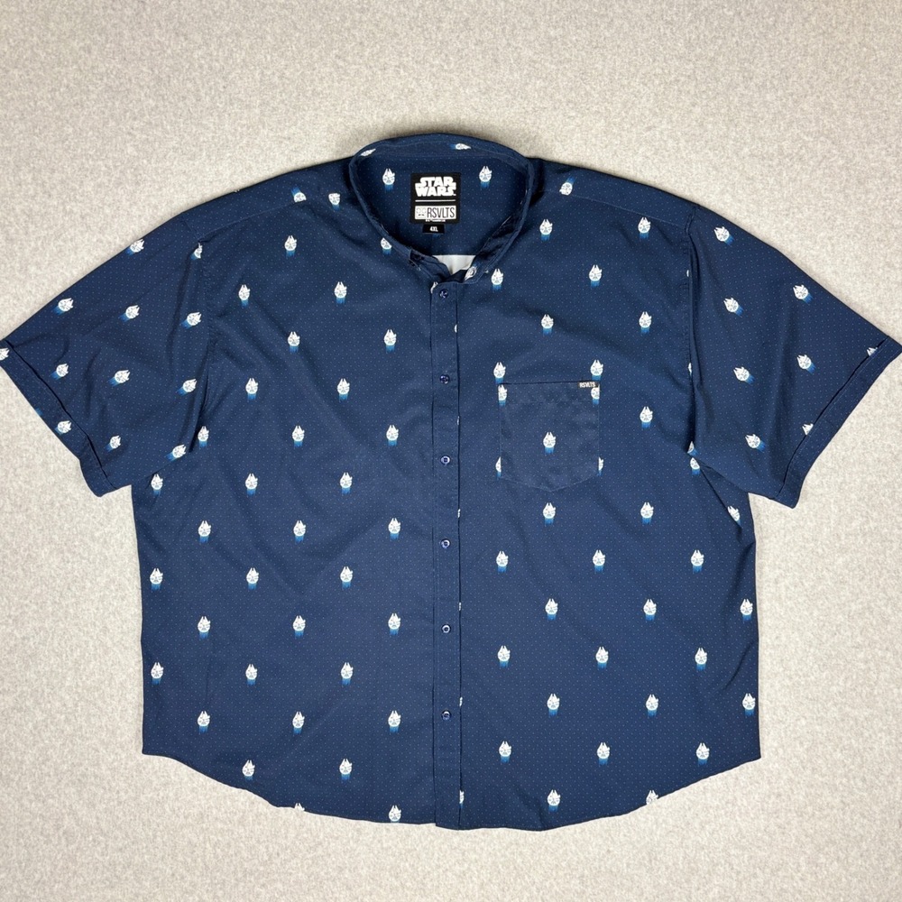 RSVLTS Star Wars Millennium Falcon Shirt 4XL Navy Blue KUNUFLEX Short Sleeve